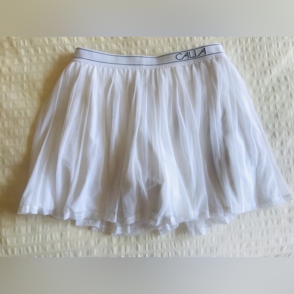 NWOT CALIA Women's Pleated Mesh Tennis Skort White Pickleball size Medium - Picture 3 of 9